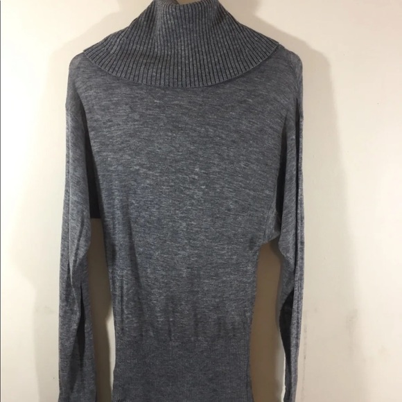 Le Chateau Women Cowl Neck Sweater Grey Wool Blend Small Dolman Sleeve - Picture 6 of 11